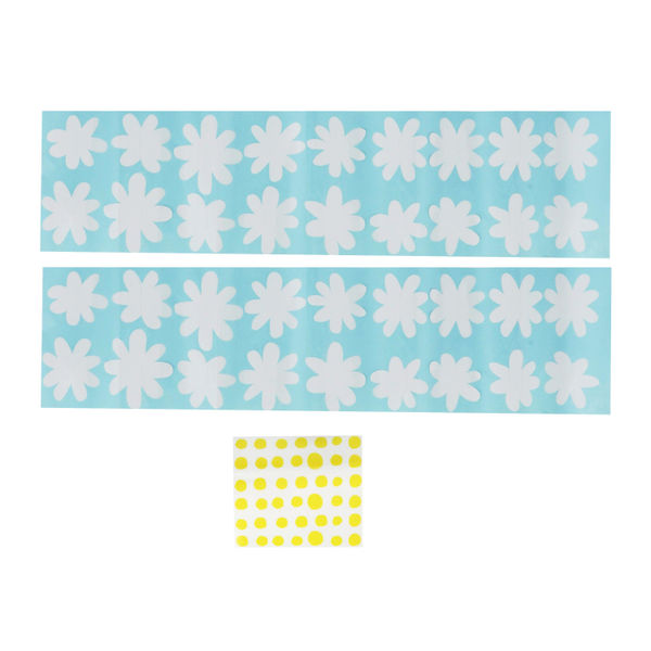 DECORACIÓN ADHESIVA DE PARED MARGARITAS BLANCO 60 x 20 CM 36 PIEZAS