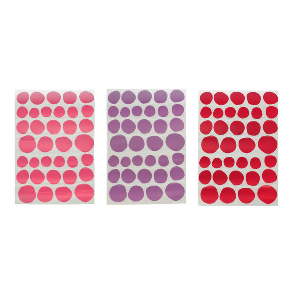 DECORACIÓN ADHESIVA DE PARED CÍRCULOS ROSA 4.6 x 4.8 CM 108 PIEZAS