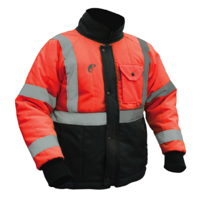 CHAMARRA CORTA BICOLOR CON REFLEJANTE TEXTIL