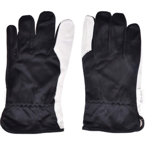 GUANTE CONDUCTOR NEGRO CON PIEL GRIS