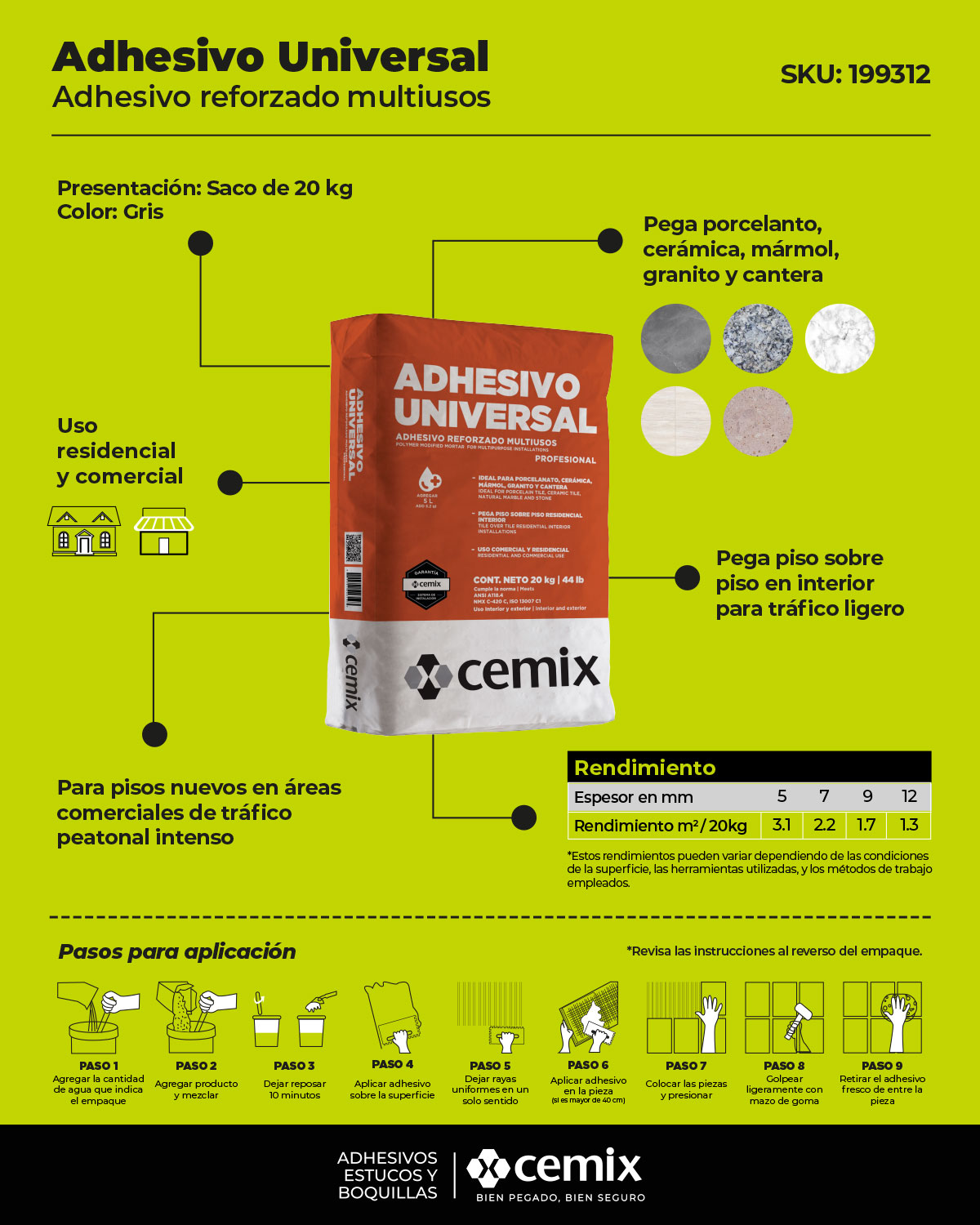 Cemix Adhesivo Universal Kg The Home Depot M Xico