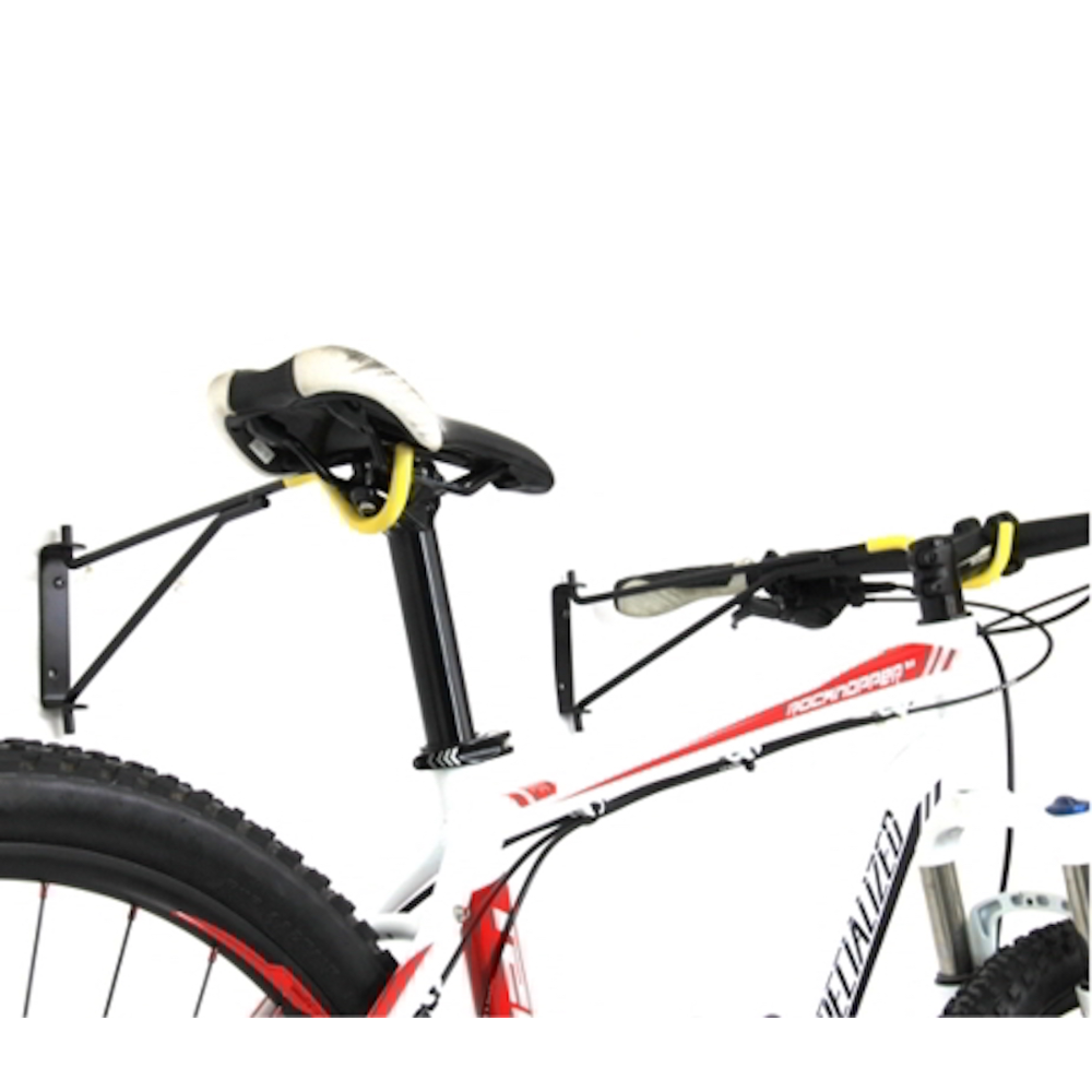 Soporte de pared para bicicletas - Madera y aluminio - Negro - D-RACK