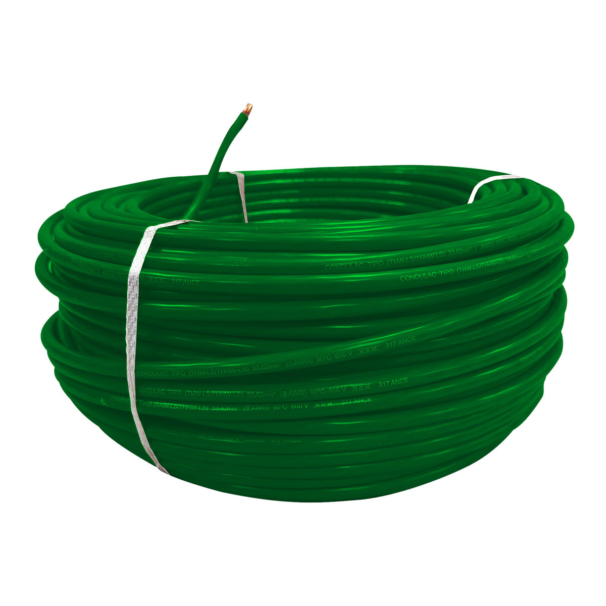 Cable thw 8 awg verde 100 m condulac