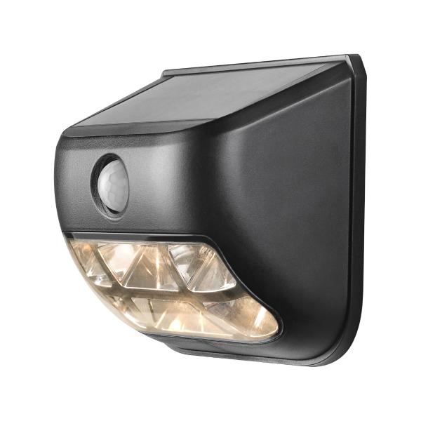 ARBOTANTE LED SOLAR PARA MURO 0.8W 3000K IP44 NEGRO