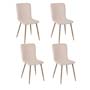 SET DE SILLAS DE METAL 47 X 53 X 84 CM BEIGE 4 PIEZAS