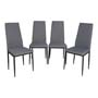 SET DE SILLAS DE METAL TELA 41 X 49 X 97.5 CM GRIS 4 PIEZAS