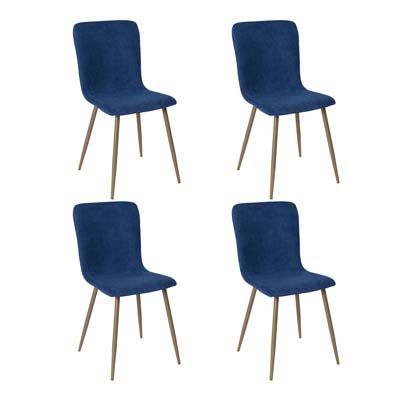 SET DE SILLAS DE METAL 47 X 53 X 84 CM AZUL 4 PIEZAS