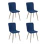 SET DE SILLAS DE METAL 47 X 53 X 84 CM AZUL 4 PIEZAS