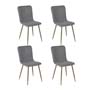 SET DE SILLAS DE METAL 47 X 53 X 84 CM GRIS 4 PIEZAS