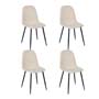 SET DE SILLAS DE METAL 47 X 53 X 86 CM BEIGE 4 PIEZAS