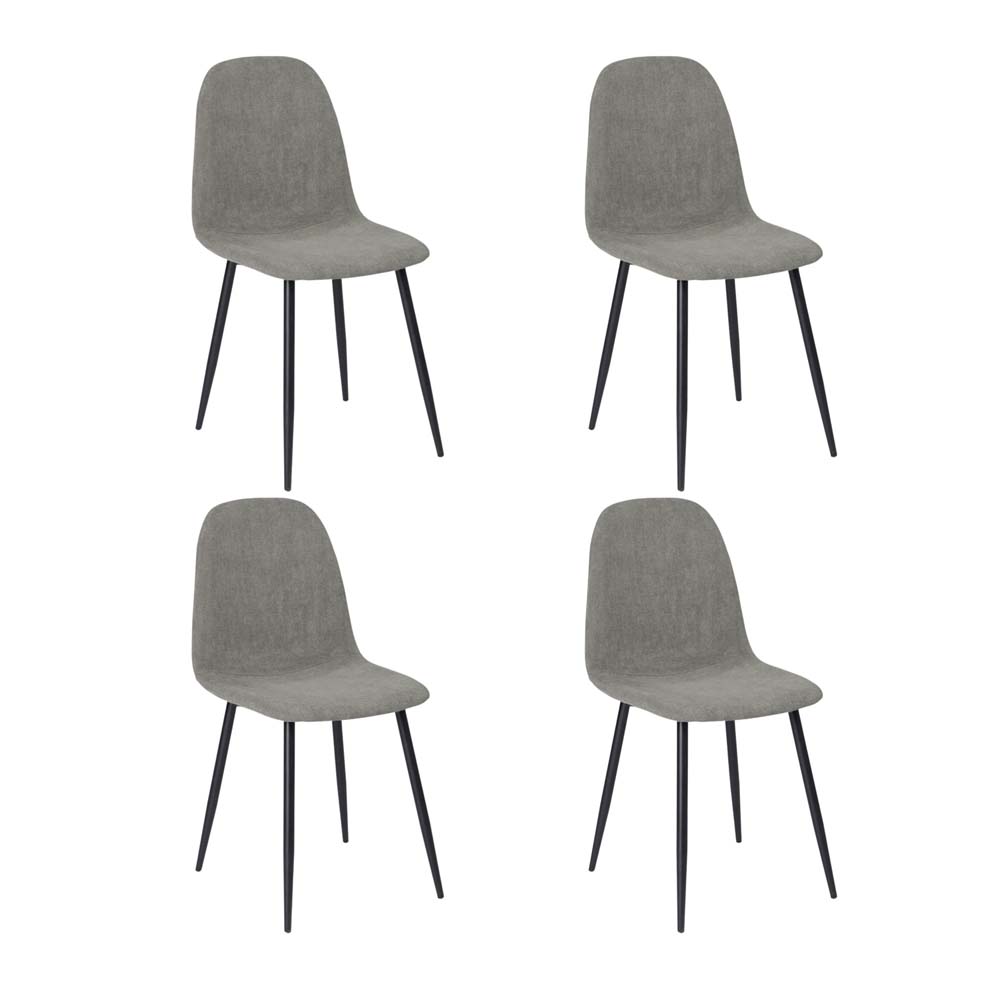 Set de sillas de metal 47 x 53 x 86 cm gris 4 piezas