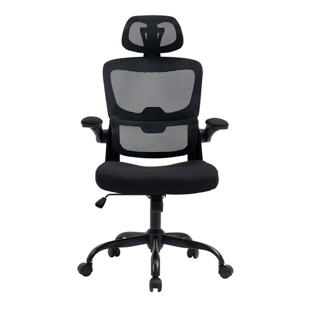 Juego de 2 sillas de escritorio sin ruedas, silla de computadora de  respaldo medio, silla de oficina ergonómica de malla con asiento más  grande, silla