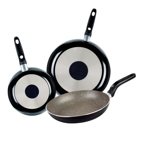 JUEGO DE SARTENES EKCO DE 3PZ CON DURAFLON OBSCURO
