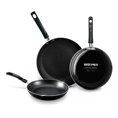 JUEGO DE SARTENES VASCONIA DE 3 PZAS DE ALUMINIO