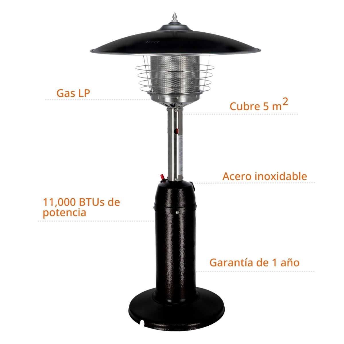 MaxxGarden Terrace Heater - Moderno calefactor de gas para camping -  Calefactor de jardín - 11000W - Incl. cubierta - Negro/Antracita :  .es: Jardín