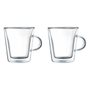 JUEGO DE TAZAS DE DOBLE PARED DE VIDRIO DE BOROSILICATO 200 ML 2 PIEZAS