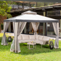 GAZEBO DE JARDÍN CHATHAM CAFÉ ESTRUCTURA DE ACERO