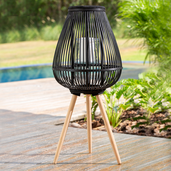 LINTERNA DECORATIVA NEGRO BAMBOO