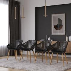 midtown concept set sillas cannes carver negro