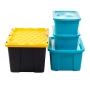 SET 4 CAJAS DE PLÁSTICO 1/114 USO RUDO, 1/30 LTS Y 2 / 30 LTS ECOLINE AZUL