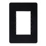 PLACA DE 3 MÓDULOS PLÁSTICO NEGRO
