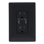 CONTACTO DÚPLEX CON CARGADOR USB PLÁSTICO NEGRO