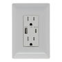 CONTACTO DÚPLEX CON USB TIPO A + C Y PLACA PLÁSTICO BLANCO