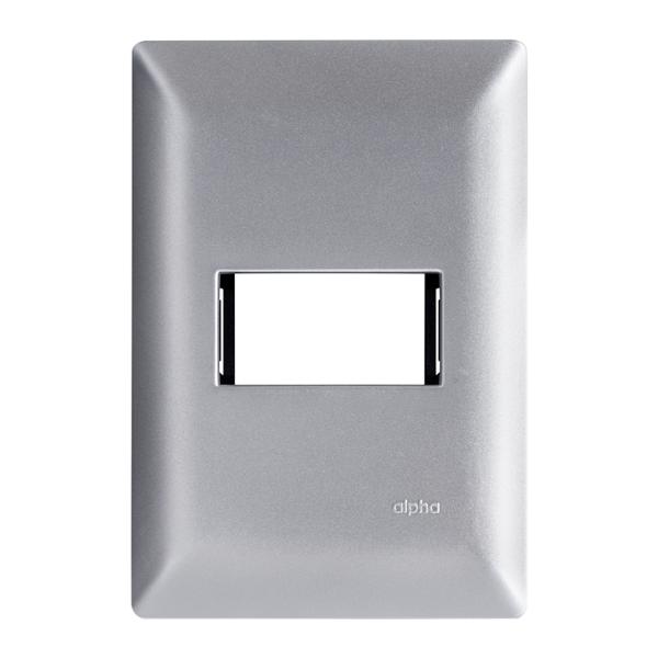 PLACA DE PARED DE 1 MÓDULO PLATA