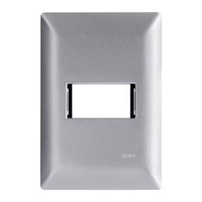 PLACA DE PARED DE 1 MÓDULO PLATA