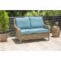 SILLÓN DOBLE CAMBRIDGE AQUA/BEIGE RATÁN ESTRUCTURA DE METAL