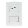INTERRUPTOR SENCILLO CON PLACA Y RECEPTÁCULO BLANCO LEVITON