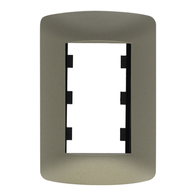 PLACA 3 MÓDULOS CHAMPAGNE LEVITON