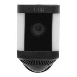 ring cámara de seguridad exterior inalámbrica wi-fi con luces y sirena negro ring plus