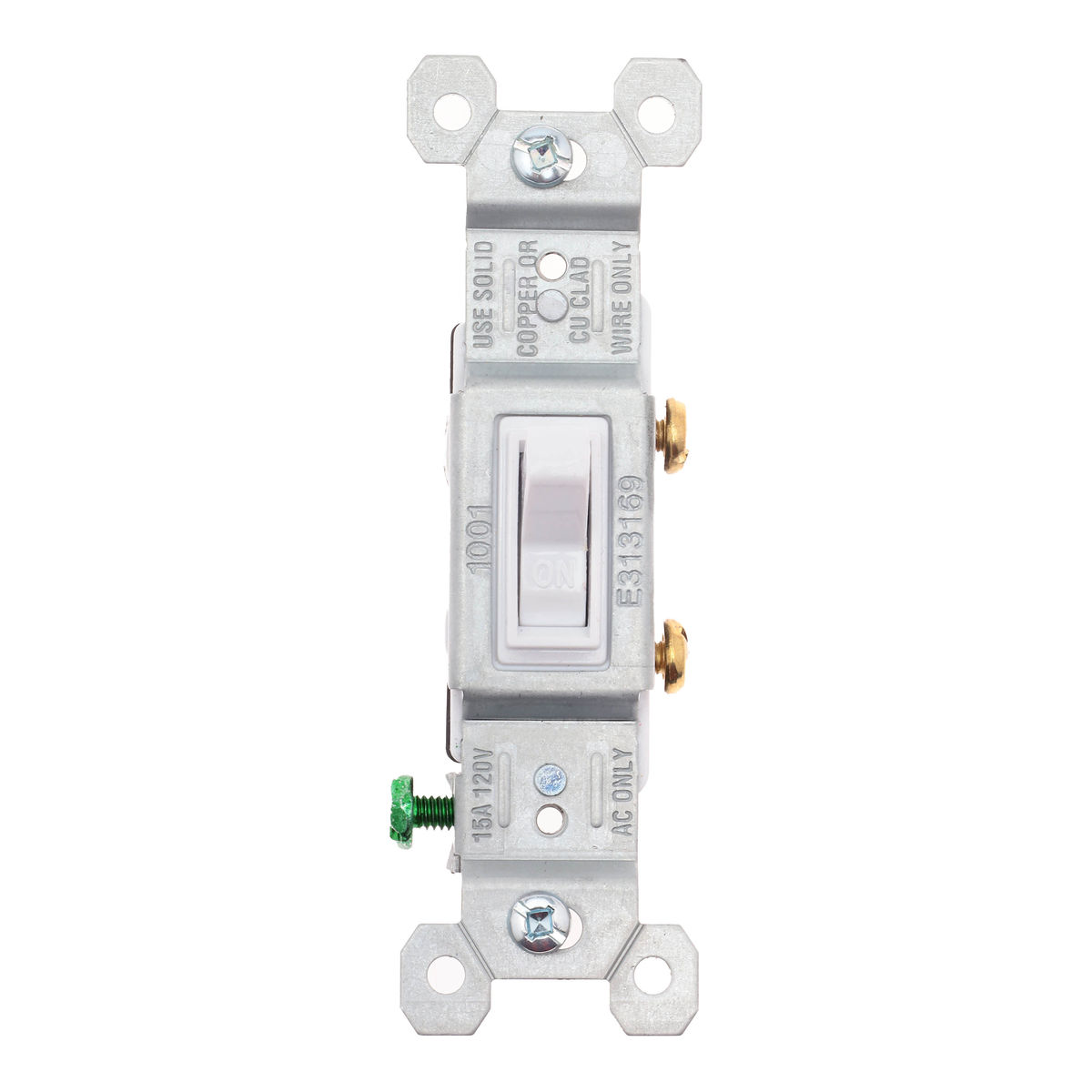 Interruptor sencillo de palanca blanco commercial electric