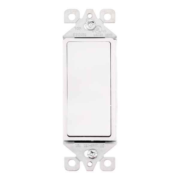 INTERRUPTOR DECORATIVO UNIPOLAR 15A 125V BLANCO