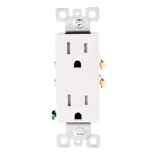 TOMACORRIENTE DÚPLEX DECORATIVO TR 15A 125V BLANCO