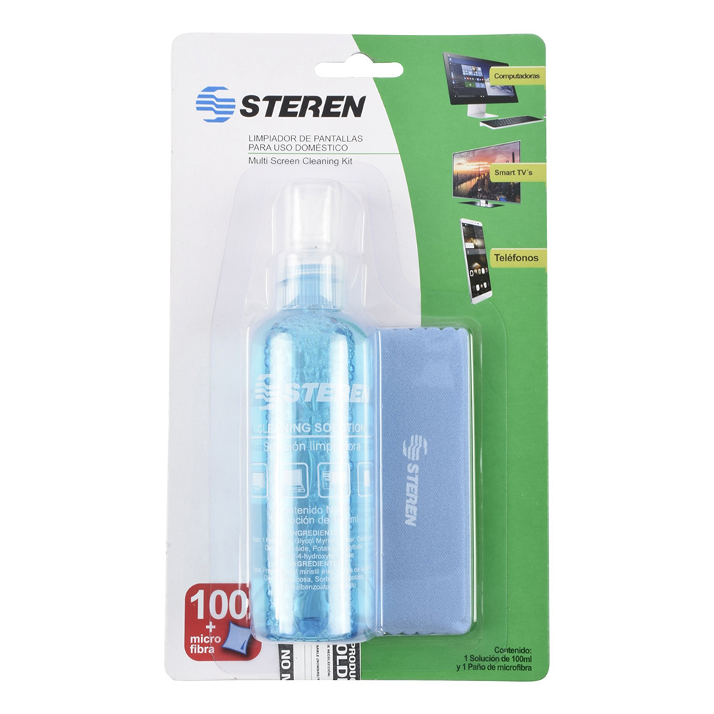 Limpiador para Pantallas con Paño Sin Estática Steren LIM-110C