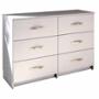 PLAYCON CAJONERA PARA RECÁMARA 6 CAJONES121X42 CM (BLANCO TEXTURIZADO)