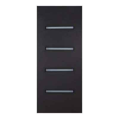 PUERTA ACERO 4 VITRALES CHOCOLATE 90X203