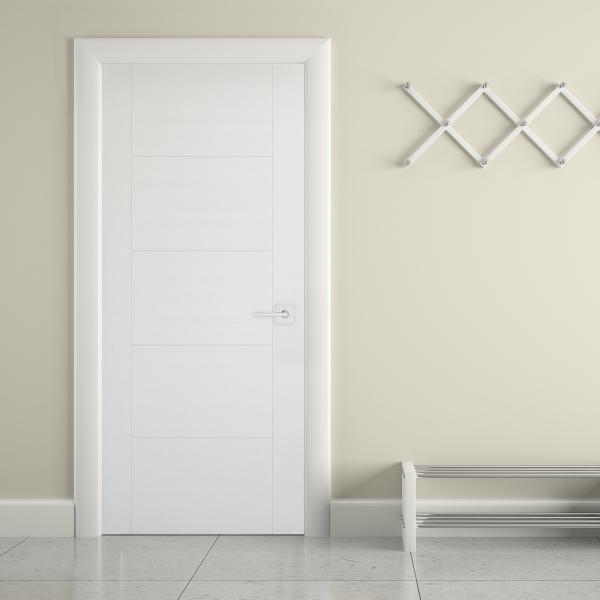 PUERTA SEMIS 6 LINEAS BLANCO NEVADO 90X203