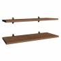 PLAYCON JUEGO 2 REPISAS FLOTANTES 30X60 CM CON MENSULAS (NOGAL TEXTURIZADO)