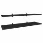 PLAYCON JUEGO 2 REPISAS FLOTANTES 30X80 CM CON MENSULAS (NEGRO)
