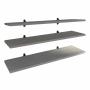 PLAYCON JUEGO DE 3 REPISAS TIPO FLOTANTES 80X19 CM (GRIS TEXTURIZADO)