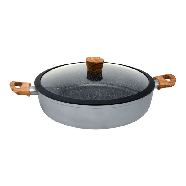 ARROCERA DE 32 CM MÁRMOL GRIS MADERA