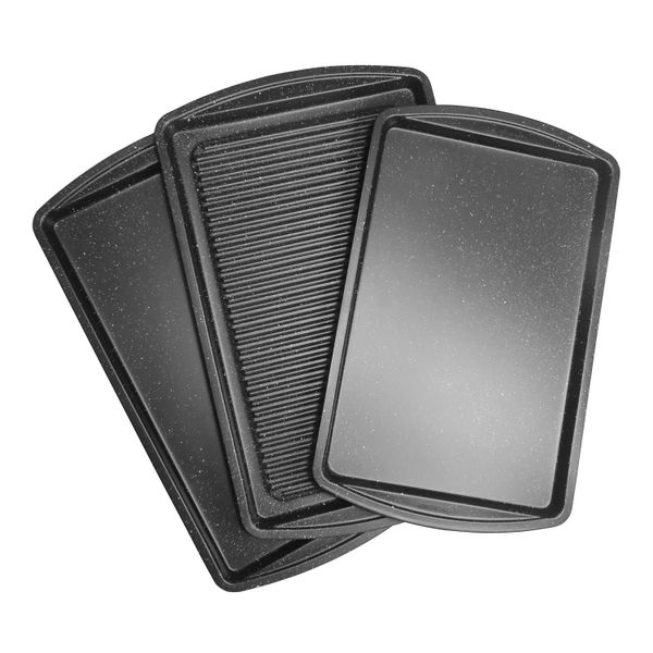 SET DE CHAROLAS DE HORNO MÁRMOL NEGRO