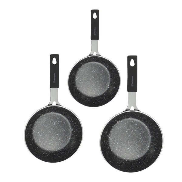 SET DE MINI SARTENES MÁRMOL NEGRO