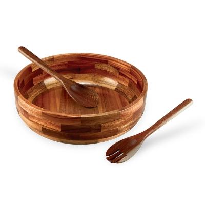 ENSALADERA DE 30CM 3PZ DE MADERA ACACIA
