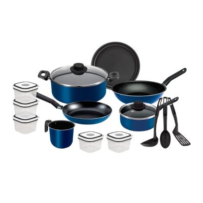 BATERÍA DE COCINA 21 PZAS DE ALUMINIO