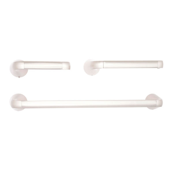 JUEGO DE ACCESORIOS PARA BAÑO METAL PLATA 3 PIEZAS