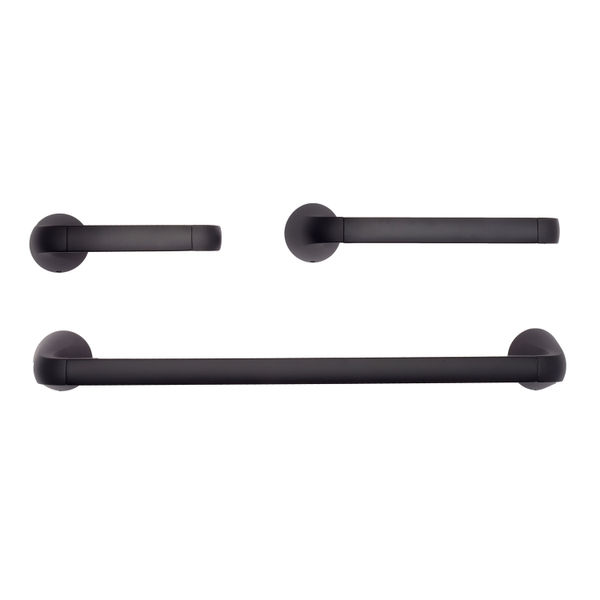 JUEGO DE ACCESORIOS PARA BAÑO METAL NEGRO 3 PIEZAS
